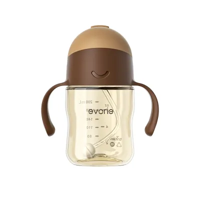“แก้วหัดดื่ม 360 Evorie หลอดซิลิโคน อ่อนนุ่ม ขวดน้ำเด็ก 200ml วัสดุ Tritan แข็งแรง”