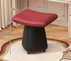 Ghế Đôn Decor Đa Năng Bọc Vải Họa Tiết Retro Có Bánh Xe