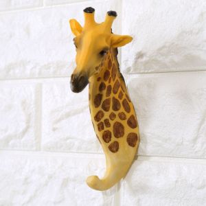 NUBE Heavy Duty Animal Head Key Hook Up 3D Retro Hat Hanging Rack Creativity Lifelike Clothes Hook Rack Wall/Door Decor