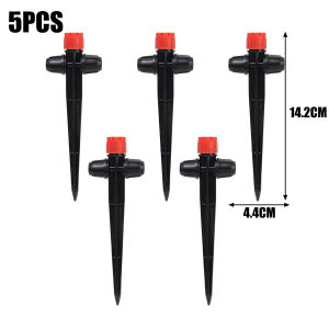 Polocat 5ชิ้น8หลุมเข็มสปริงเกอร์แบบน้ำหยดหยดน้ำอัตโนมัติสปริงเกอร์สวนสปริงเกอร์แบบน้ำหยดน้ำคอนเนคเตอร์สามทางรดน้ำดอกไม้