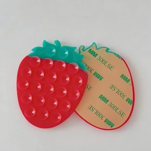 OWMXZL Portable Mobile Phones Sucker Support Suction Cup Mount Strawberry Phone Fixed Pad Car Navigation Bracket Phone Stand