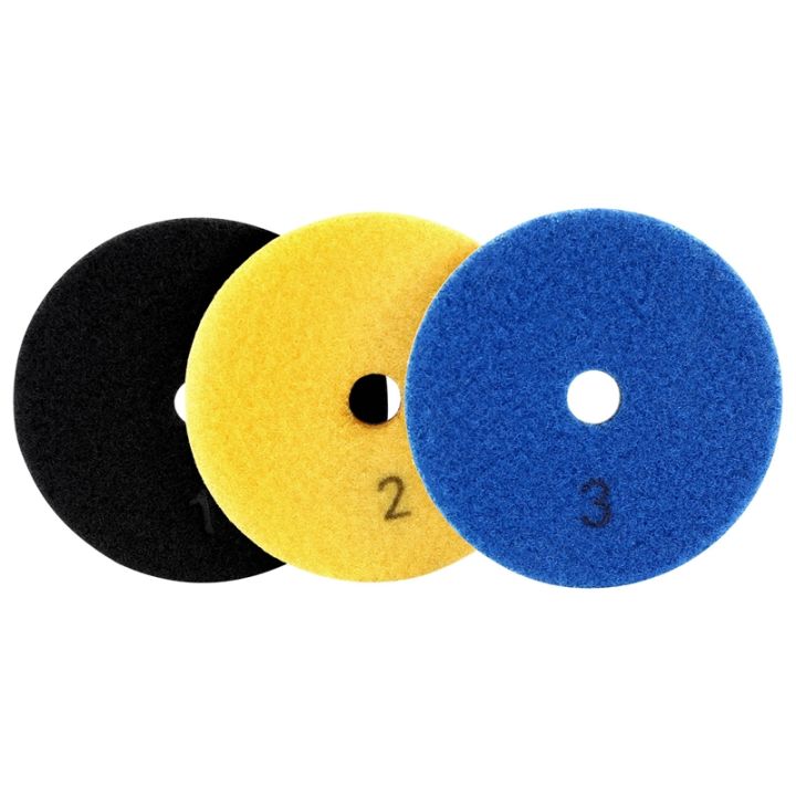 (YOWK) 3 Pieces 100Mm Diamond Flexible Wet & Dry Polishing Pads 3 Step ...