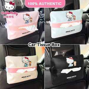 100% Authentic Sanrio Hello Kitty Car Tissue Box PU Leather Multifunctional Strap Fixed Storage Box for Car LFB273