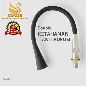 Keran Cuci Piring GOOSE Terompet Fleksible Hitam Tancap Stainless - GS099