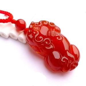 จี้ปี่เซียะธรรมชาติ สร้อยคอหินโมราธรรมชาติ จี้คาลเซโดนีนำโชค ดึงดูดเงินทองและโอนเงิน招财吊坠