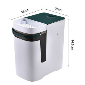 JustLiving Multi-Functional Tea Residue Barrel Tea Water Separation Tea Filter Bucket for Home Office Large Capacity Dry Wet Separation Filter Drainage Trash Can with Lid Rubbish Bin Trash Bin Dustbin Tong