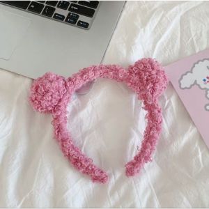 Bando Bandana Scrunchie Scrunchy Karakter Telinga Beruang Bear Bulu Wanita Cewek Korea Korean Style Kekinian Handuk Aksesoris Rambut Murah