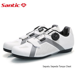 Santic Sepatu bersepeda Pria Wanita Non Cleat Sepatu Sepeda Jalan Sol Luar Karet Bernapas S20016