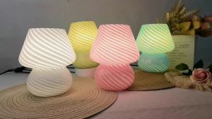 Mushroom Table Lamp Dimmable Living Room Homestay Atmosphere Lamp Light Luxury Glass Table Lamp Bedside