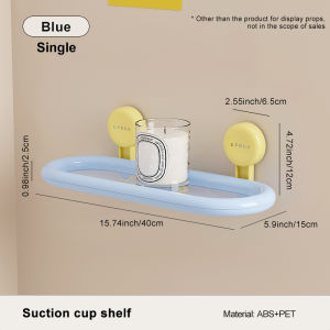 Oval Suction Cup Shelf - No Drilling Bathroom Wall Mount for Shower Gel & Hand Sanitizer