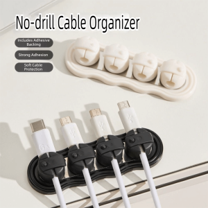 GTRBFDS Self Adhesive ic Cable Organizer ABS ic Charging Cable Holder No Drilling Adhesive Cord Holder