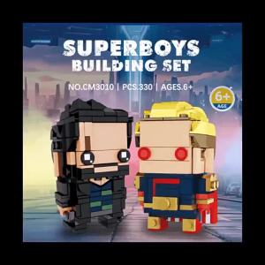 Black Robe MOC Super Boy Compatible with Small Particles Building Blocks Brickheadz Assembly Toy Educational
