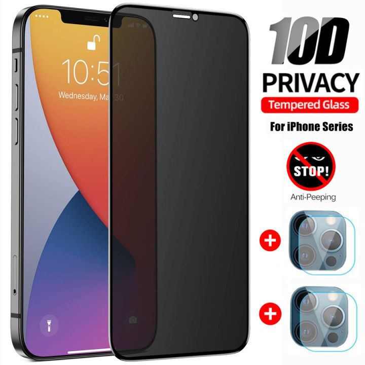 in Anti-peeping Privacy Tempered Glass+2pcs Camera Lens Film