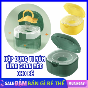 Hộp Đựng Ti Giả Núm Vú Chống Bụi Hình Chân Mèo Có Móc Treo - Hộp Bảo Quản Ty Ngậm Cho Bé Cute - An Toàn Sử Dụng Cho Bé