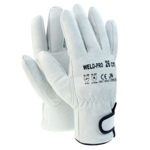 Protek Plus WELD PRO 26 cm  ถุงมือเชื่อมอาร์กอน ยาว26cm  ถุงมือเชื่อมไฟฟ้า ขับมอเตอร์ไซค์ ข้อมือตีนตุ๊กแก หนังแกะ ผ้าซับด้านใน