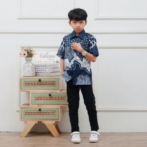 Outfit Batik Sarimbit Ayah Ibu Anak Cewek Cowok Atasan Blouse Batik Kerja Batik Kantoran