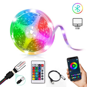 LED Strip Lights RGB Light 5050 Lamp Bluetooth Smart Remote Control LED Light For Bedroom Outdoor Fairy Christmas Decoration Hiasan Bilik Tidur