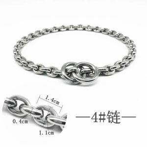 50-75CM Strong Solid Stainless Steel 304 Dog Chain Leash Dog Collar Stainless P Chain Special for Small Middle Giant Dogs2026