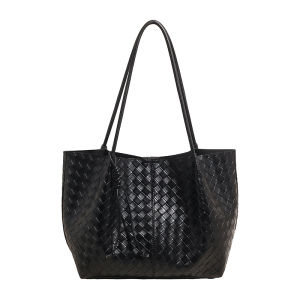 AE2026 New Korean-style faux-woven tote bag for women large-capacity commuter shoulder bag high-end versatile handbag