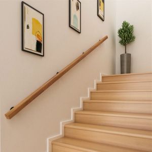 European style against the wall staircase handrail solid wood elderly non-slip Villa kindergarten corridor channel railings children wooden handrail