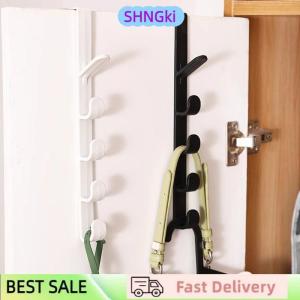 SHNGki Fivesegment Door Hook Coat Bag Towels Cap Hair Bands Seamless Holder Home Bedroom Storage Organization Plastic Pure Color Rack