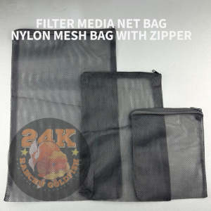 FILTER MEDIA NET BAG NYLON WITH ZIPPER SMALL MEDIUM LARGE SIZE HEAVY DUTY