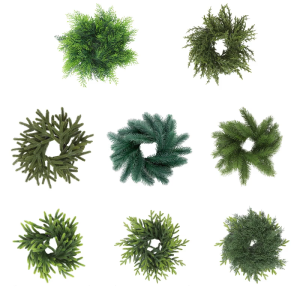 Christmas Rings Wreath Norfolk Pine Garland Artificial Snow Pine Garland Table Ornament for Wedding