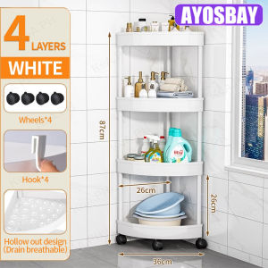 3/4/5Layer Organizer Rack Corner Gap With Wheels Triangle Storage Shelf Storage Rack for Home Bathroom Recyclable Basket