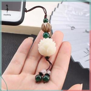 🔥ส่วนลด 10 บาท สำหรับการซื้อ 1 ชิ้น🔥ราคาถูก พวงกุญแจดอกบัวแกะสลักแบบวินเทจสำหรับผู้หญิงผู้ชายเครื่องประดับไม้แขวนพวงกุญแจลูกปัดแบบเรียบง่าย