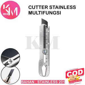 (1pcs). Cutter Pisau Cutter Stainless Besar 9in1 Pisau Cutter Utility Pemotong Kertas Multifungsional