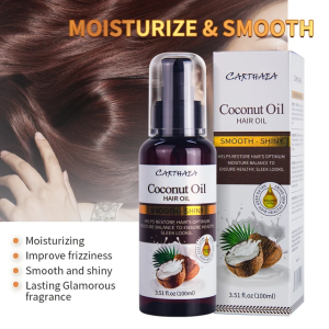Carthaea Coconut Hair Oil Smooth & Shiny Viitamin Pelembab & Penghalus Rambut Extract Minyak Kelapa