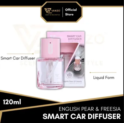 Vanzo Smart Car Diffuser Multiple Spray Modes Smart Auto Vibration Sensor Car Perfume Air Freshener Pewangi Kereta Lasts 100 days Hadiah Original 120ml