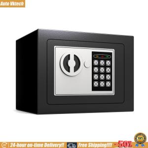 [Auto Vktech] Electronic Box W/Digital Keypad & Keys Electronic Digital Safe Box Small Safe Deposit Box for Home Office Hotel Rooms