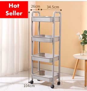 Storage Rack Kitchen Organizer 4 3 layers Bathroom Kitchen storage basket Plastic Shelf Shelves Rack Organiser storage