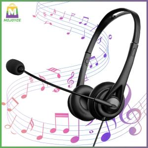USB Wired Headsets Lightweight Adjustable Gaming Earphones Microphone Chatting Headphones for Office Video Conferencing