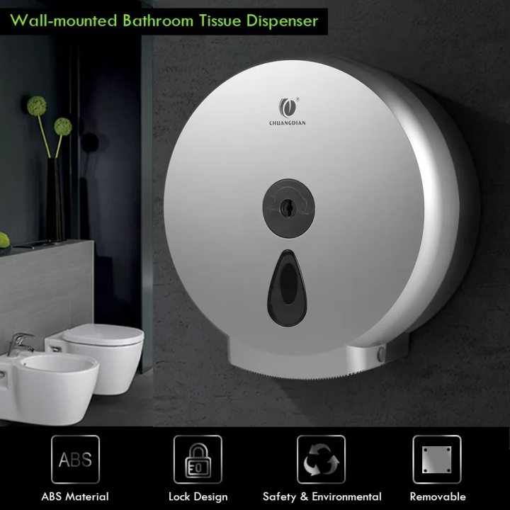 【Local Stock】Toilet Large Roll Paper Box Wall-Mounted Roll Paper Holder ...