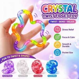 Crystal Twist Fidget Toy Sensory Loop Stress Relief Focus Helper Pocket Size Smooth Touch Gift