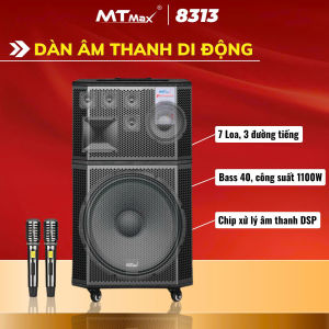 Loa karaoke xách tay nội địa MTMAX 8313 bass 40cm 1 trung 5 treble chip dsp công suất 500-1500w bluetooth màn hình hiển thị kèm remote 🎤✨