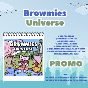 Browmies Universe Coloring Book Buku Mewarnai Untuk Anak Dan Dewasa Healing Therapy Stress Relief Kertas Super Tebal