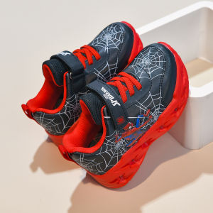 Fashion kids shoes Induction LED shoes for kids boys spider man light up shoes for baby Toddler