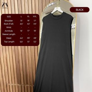 ZOE ARISAH Muslimah Novita Cotton Long Straight Cut Inner Dress Inner Wanita Murah Panjang Inner Perempuan ZOE ARISSA