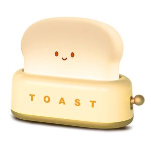 NEENCE Toast Lamp Cute Bread Retro Night Light with 15 minute Timer USB Rechargeable Warm Vintage Candle Table LED Baby Aesthetic Home Decor