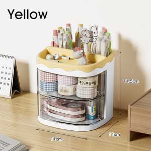 Kotak Organizer Mini Tempat Penyimpanan Perhiasan Alat Make Up Dan Peralatan Keci Lainnya Kotak penyimpanan alat tulis kuas kosmetik perhiasan 2 tingkat W2028