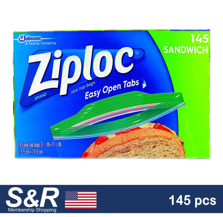 Ziploc Easy Open Tabs Sandwich Bags 125 count (Pack of 4) 