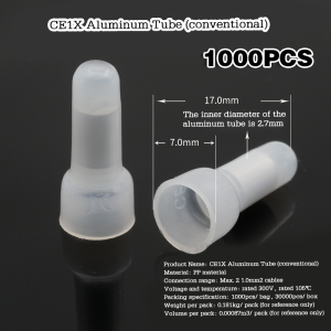 Lasdop Press Penutup Sambungan Kabel CE1X CE2X CE5X Transparan Aluminium Closed End Wire Connector