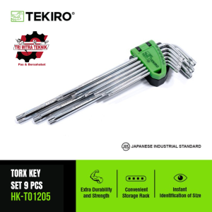 TEKIRO SET KUNCI L TORX 9 PCS /KUNCI L BINTANG SET/TORX KEY LONG