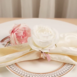 Durability Napkin Holder Buckles Wedding Napkin Rings Pearls Bead Napkin Rings for Party Decorations