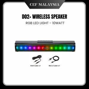 D02+ 10W LED RGB LIGHT WIRELESS BLUETOOTH SPEAKER BATTERY 1200MAH RECHARGEABLE HANDS-FREE CALL PC SPEAKERS