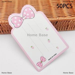 [COD] Home Base 50ชิ้นขอบสีชมพูและสีชมพูแสดงบัตรสำหรับสายผมกิ๊บทำด้วยมือเครื่องประดับกระดาษแข็งแพคเกจคลิปผมสีขาวงานฝีมือแขวนบัตร