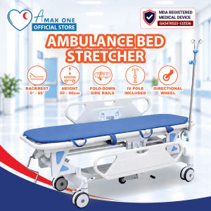 [Same Day Delivery] Hospital Nursing Ambulance Bed Stretcher + Mattress + IV Pole